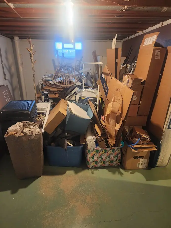 Roll-off dumpster container at job site for 8 Yard Dumpster Rental in Barboursville